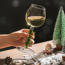 Load image into Gallery viewer, These charming Christmas Tree Stem Glass by Allthingscurated features a sculptural 3D design on the stem. Comes in classic green or bright white, it adds a festive vibe to your holiday gatherings. These glasses make thoughtful gifts for your loved ones.
