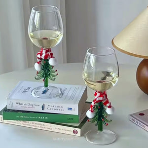 These charming Christmas Tree Stem Glass by Allthingscurated features a sculptural 3D design on the stem. Comes in classic green or bright white, it adds a festive vibe to your holiday gatherings. These glasses make thoughtful gifts for your loved ones.