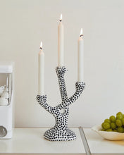 Load image into Gallery viewer, Whimsical Polka Dot Ceramic Candelabra
