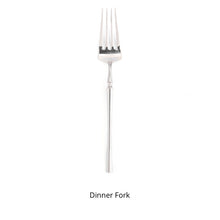 Load image into Gallery viewer, Bright Silver Stainless Steel flatware by Allthingscurated crafted from high-quality stainless steel with a forged construction ensures durability.  It has a bright silver mirror finish that will add a touch of elegance to any meal.  This is a Dinner Fork.
