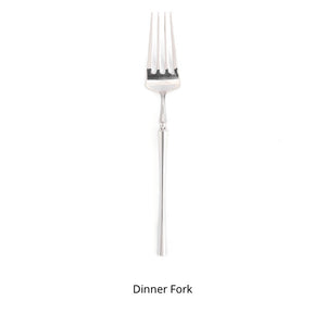 Bright Silver Stainless Steel flatware by Allthingscurated crafted from high-quality stainless steel with a forged construction ensures durability.  It has a bright silver mirror finish that will add a touch of elegance to any meal.  This is a Dinner Fork.