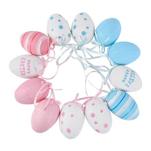 Load image into Gallery viewer, These vibrant, charming Easter eggs by Allthingscurated are a must-have for adding a pop of color to your home décor. Each one is HAND-PAINTED with dots, stripes, words, or in a gorgeous solid color. Come in 3 designs and 6 pieces in a set.
