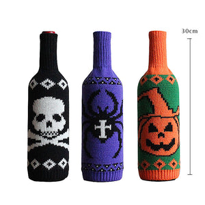 Halloween Knitted Wine Bottle Sleeves