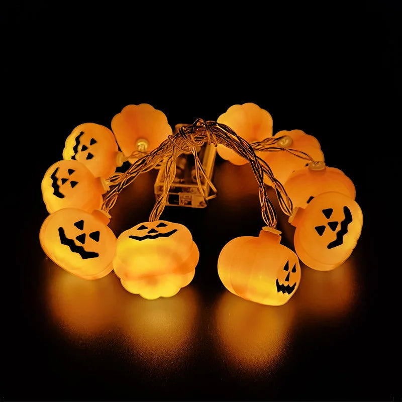 Halloween Pumpkin LED String Lights by Allthingscurated instantly illuminate your home with a warm, inviting glow. With easy installation, these lights instantly update your home décor and effortlessly add a spooky touch to your space.