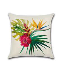 Load image into Gallery viewer, Tropical Forest Cushion Covers come in a set with 4 assorted designs by Allthingscurated. Made of waterproof material suitable for the outdoor.  Perfect for patio, pool deck and garden.
