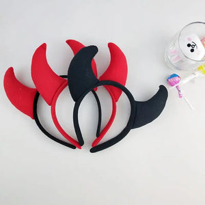 Horn Shape Headband by Allthingscurated features trendy, three-dimensional horns that is fun and perfect for elevating your Halloween party look. This accessory is perfect for adding a playful touch to your costume and make a statement at any Halloween party. Comes in 3 colors.