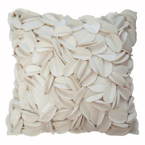 Spliced Petals Decorative Cushion Cover by Allthingscurated will create an elegant and luxurious atmosphere in your home. Each cover featured individually hand-sewn petals using splicing technique to create a unique layered texture, giving your interior an inviting but sophisticated touch. Mix and match easily with other cushions to for a stunning, textured effect. Featured here is the cover in Ivory.