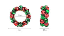 Load image into Gallery viewer, Jingle Bells Napkin Rings by Allthingscurated. Come as a set of 6 rings in color combos of red and green, or silver and gold, they are the perfect finishing touch for your holiday table setting. Spread the joy of Christmas and charm your guests with the cheerful bells.
