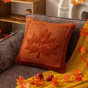 The Velour Maple Leaf Cushion Cover by Allthingscurated is a beautiful way to bring the warmth of fall into your home. With its elegant tufted pumpkin design and soft velour fabric, it offers both comfort and style. Perfect for autumn and Thanksgiving, this decorative pillow adds a cozy, inviting touch to any space. Seen here is the cushion cover in Caramel.