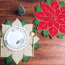 Load image into Gallery viewer, Holiday Poinsettia Applique Placemat
