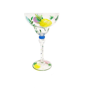 Ibiza Party Cocktail Glasses by Allthingscurated are available in 7 eclectic designs. Each cup is hand-painted and hand drawn to reflect its individual personality and creativity. Each cup has a capacity of 270ml or 9 ounce. Featured here is Pina Colada design.