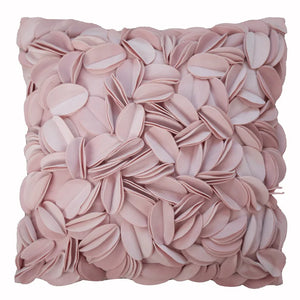 Spliced Petals Decorative Cushion Cover by Allthingscurated will create an elegant and luxurious atmosphere in your home. Each cover featured individually hand-sewn petals using splicing technique to create a unique layered texture, giving your interior an inviting but sophisticated touch. Mix and match easily with other cushions to for a stunning, textured effect. Featured here is the cover in Pink.