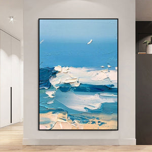 Summer Blue Ocean Oil Painting on Canvas