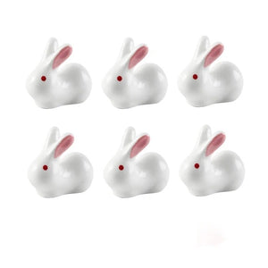 Enhance your Asian dining experience with our Ceramic Rabbit Chopstick Rests by Allthingscurated. These pieces will bring a playful edge to your table with their ability to keep your chopsticks clean and secure. This is a set of 6 pieces.