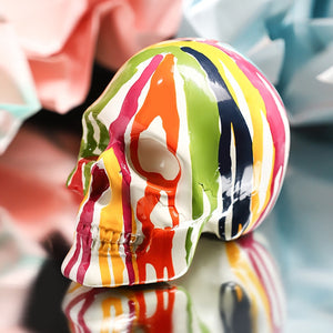 Drip Painted Abstract Human Skull