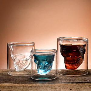 Double Wall Skull Glass (set of 4)