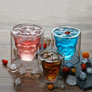 Double Wall Skull Glass (set of 4)