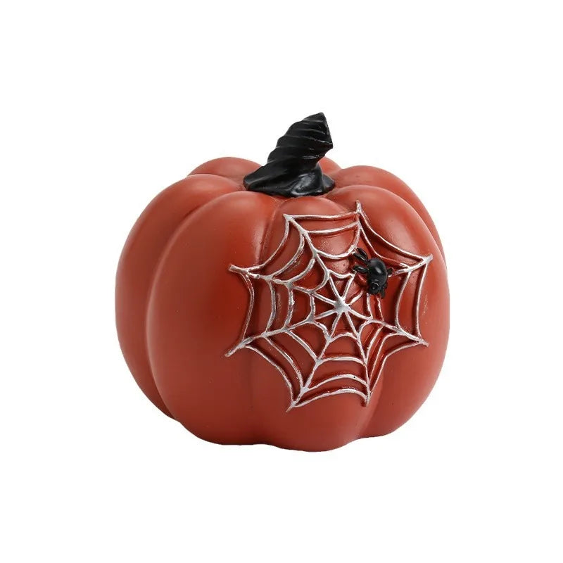 Halloween Pumpkin Tabletop Ornaments by Allthingscurated are the perfect additions to enhance the spooky ambience of your Halloween décor. Great for dressing up your dining table for a spooky gathering or simply pile them up on your mantels or tabletops as fun decorations for the season. Available in 4 different pumpkin designs. Featured here is orange pumpkin design with spider and web.