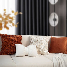 Load image into Gallery viewer, Spliced Petals Decorative Cushion Cover by Allthingscurated will create an elegant and luxurious atmosphere in your home. Each cover featured individually hand-sewn petals using splicing technique to create a unique layered texture, giving your interior an inviting but sophisticated touch. Mix and match easily with other cushions to for a stunning, textured effect.
