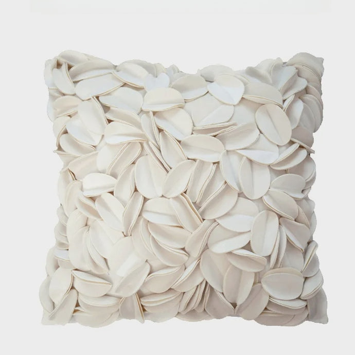 Spliced Petals Decorative Cushion Cover by Allthingscurated will create an elegant and luxurious atmosphere in your home. Each cover featured individually hand-sewn petals using splicing technique to create a unique layered texture, giving your interior an inviting but sophisticated touch. Mix and match easily with other cushions to for a stunning, textured effect.