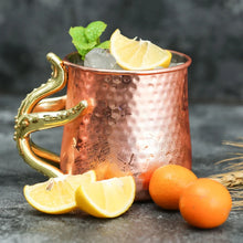 Load image into Gallery viewer, This one-of-a-kind Starfish Copper-plated Mug by Allthingscurated is more than just interesting. Featuring a playful design and a striking starfish handle for a secure grip, it makes a charming conversation piece at your next gathering. Crafted from stainless steel and copper-plated for the exterior, it will keep your cold beverage icy and refreshing. Has a capacity of 540ml or 18 ounce. A great gift idea for anyone who likes a little whimsy and playfulness while enjoying their favorite drink.
