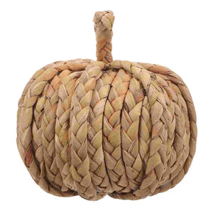 This Woven Straw Pumpkin by Allthingscurated is hand-woven with natural hyacinth straw. It is the perfect ornament to complement your autumn aesthetic and create a cozy and warm touch to any space.