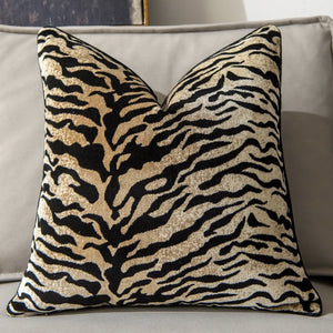 Glamorous Animal Prints Cushion Covers by Allthingscurated featured 6 animal print designs in tiger stripes, cheetah spots, zebra stripes and giraffe print. In a neutral palette and warm texture that work well with a variety of decorating styles. Timeless and chic, they are the perfect accessories to dress up with home with a wow factor. Comes in 2 square sizes of 45 by 45cm or 17.5 by 17.5 inches or 50 by 50cm or 19.5 by 19.5 inches. Featured here is our tiger print in light tan.