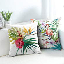 Load image into Gallery viewer, Tropical Forest Cushion Covers come in a set with 4 assorted designs by Allthingscurated. Made of waterproof material suitable for the outdoor.  Perfect for patio, pool deck and garden. 
