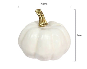 Faux Mini White Pumpkins by Allthingscurated is the perfect party decoration for Halloween, Thanksgiving and all fall festivities.  Comes in a bundle of 6 mini pumpkins they will lend your home a festive touch. Measures 7.8cm or 3 inches in width and 7cm or 2.7 inches in height.