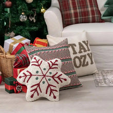 Load image into Gallery viewer, Decorative pillows with Christmas-themed designs on a living room floor. Elevate your seasonal décor with this curated selection of holiday Decorative Christmas Pillows and Covers Collection by Allthingscurated. Sewn from quality, soft fabrics with thoughtful tufted details, each piece delivers both comfort and visual appeal to your home.
