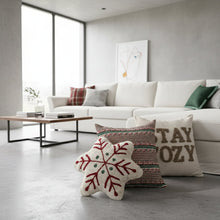 Load image into Gallery viewer, Decorative pillows with Christmas-themed designs next to a couch. Elevate your seasonal décor with this curated selection of holiday Decorative Christmas Pillows and Covers Collection by Allthingscurated. Sewn from quality, soft fabrics with thoughtful tufted details, each piece delivers both comfort and visual appeal to your home.
