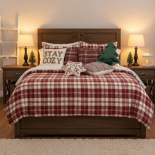 Load image into Gallery viewer, Decorative pillows on a bed with table lamps Elevate your seasonal décor with this curated selection of holiday Decorative Christmas Pillows and Covers Collection by Allthingscurated. Sewn from quality, soft fabrics with thoughtful tufted details, each piece delivers both comfort and visual appeal to your home.
