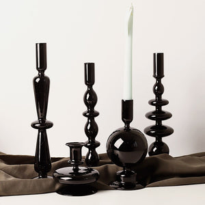 Gothic Vintage Glass Candlestick