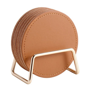 Cedona Faux Leather Coaster Set