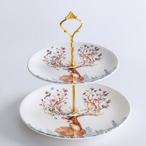 Reindeer Ceramic Plates/Serving Stands