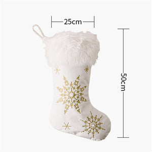 Pearl Embellished Snowflakes Stockings
