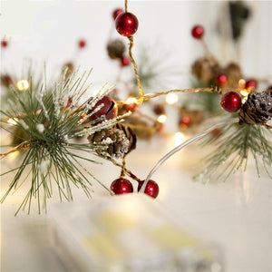 Allthingscurated Pine cones and Berries Christmas Fairy Lights