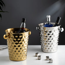 Load image into Gallery viewer, Hammered Metal Ice Bucket
