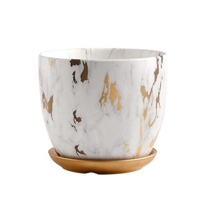 Marble Design Ceramic Plant Pot