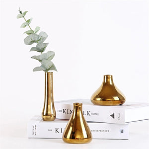 Gold Ceramic Mini Vase
