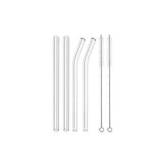 Allthingscurated’s super-short glass straws measures only 15cm or 6 inches. Suitable for drinks in any glass type from lowball, martini, margarita, tumbler, whiskey to mason jar. Package includes 4 straws plus 2 cleaning brushes. Made of high-grad borosilicate glass that is cold and heat-resistant.  This selection is for a mix of straight and bent straw design.