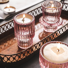 Load image into Gallery viewer, Munis Pink Glass Candle/Tealight Holders
