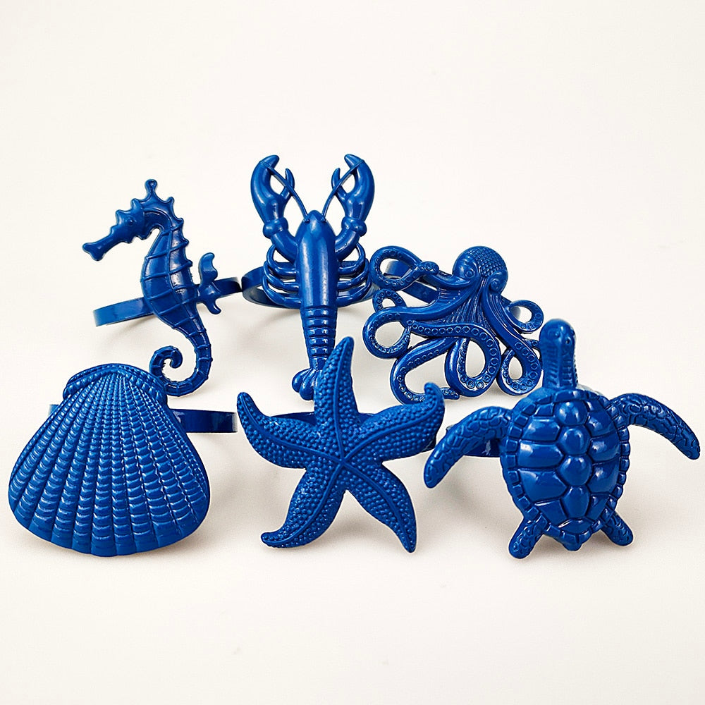 Coastal Sea Creatures Napkin Rings (set of 6) – Allthingscurated