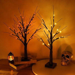 Black LED Birch Tree Light by Allthingscurated is the perfect home decor display for your beloved Halloween celebration.  Measuring 60cm or 23.4 inches in height, it comes in either 24 LED Warm White Light or 36 LED Orange Light.  The twigs are bendable and adjustable to achieve an optimal effect.