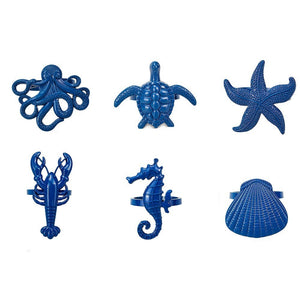 Coastal Sea Creatures Napkin Rings (set of 6)