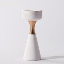 Load image into Gallery viewer, Allthingscurated Marble and Gold Pillar Candle Holder
