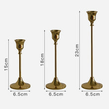 Load image into Gallery viewer, Grace Gold Taper Candle Holders (set of 5)
