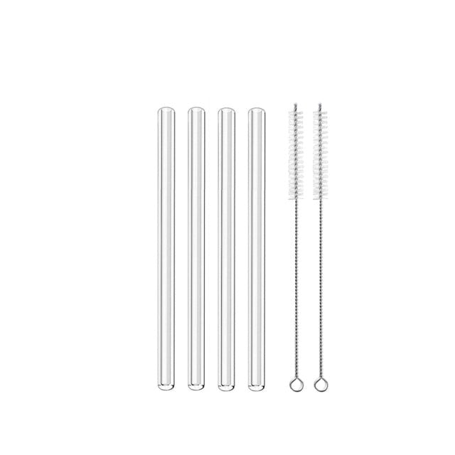Allthingscurated’s super-short glass straws measures only 15cm or 6 inches. Suitable for drinks in any glass type from lowball, martini, margarita, tumbler, whiskey to mason jar. Package includes 4 straws plus 2 cleaning brushes. Made of high-grad borosilicate glass that is cold and heat-resistant.  This selection is for a straight straw design.