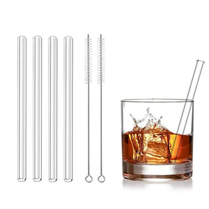 Allthingscurated’s super-short glass straws measures only 15cm or 6 inches. Suitable for drinks in any glass type from lowball, martini, margarita, tumbler, whiskey to mason jar. Package includes 4 straws plus 2 cleaning brushes. Made of high-grad borosilicate glass that is cold and heat-resistant, they are available in either straight or bent design. You can select from straight, bent or mixed options for your purchase.