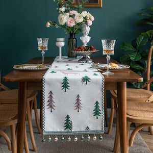 Allthingscurated Christmas Tree and Elk Table Runner